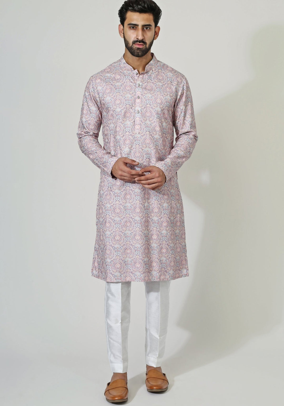Lilac Embroidered Kurta Set Chatenya Mittal - Fabilicious Fashion
