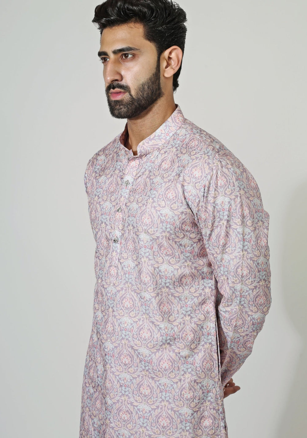 Lilac Embroidered Kurta Set Chatenya Mittal - Fabilicious Fashion