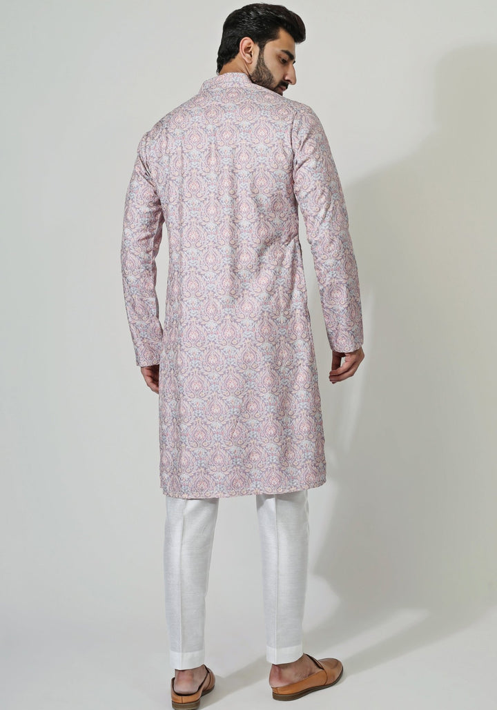 Lilac Embroidered Kurta Set Chatenya Mittal - Fabilicious Fashion