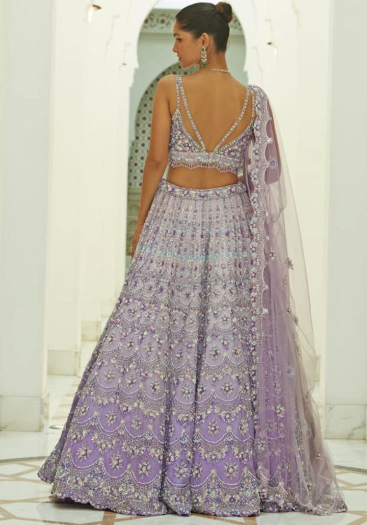 Lilac Ombre Bridal Lehenga Set Nitika Gujral - Fabilicious Fashion