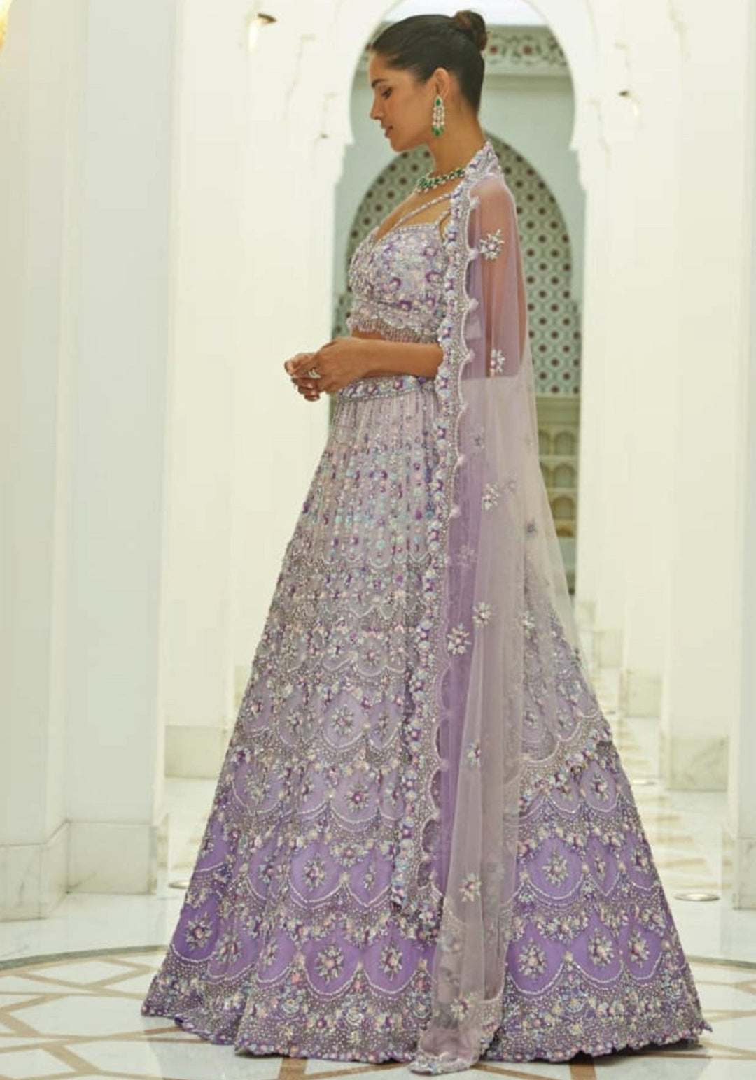 Lilac Ombre Bridal Lehenga Set Nitika Gujral - Fabilicious Fashion