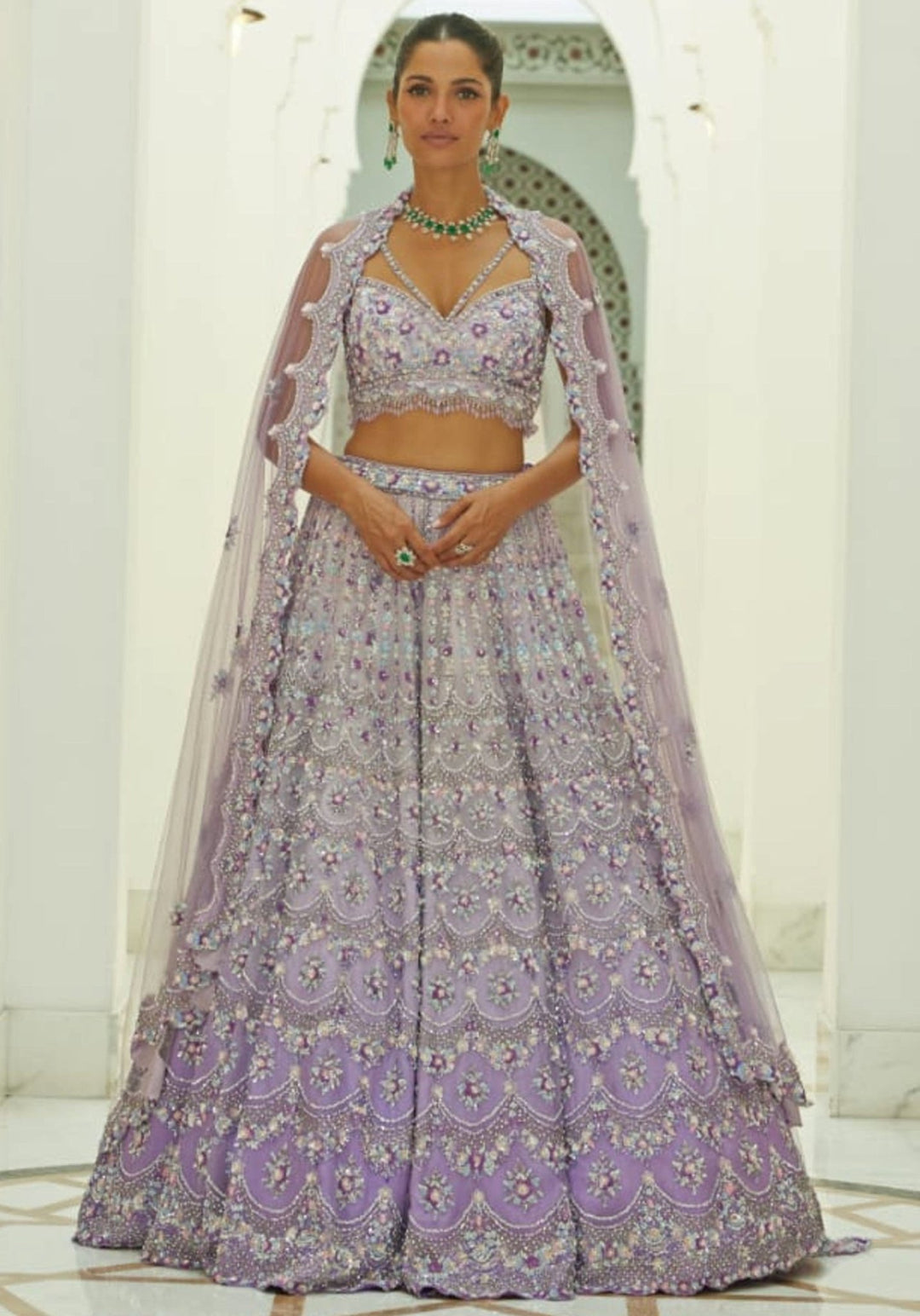 Lilac Ombre Bridal Lehenga Set Nitika Gujral - Fabilicious Fashion