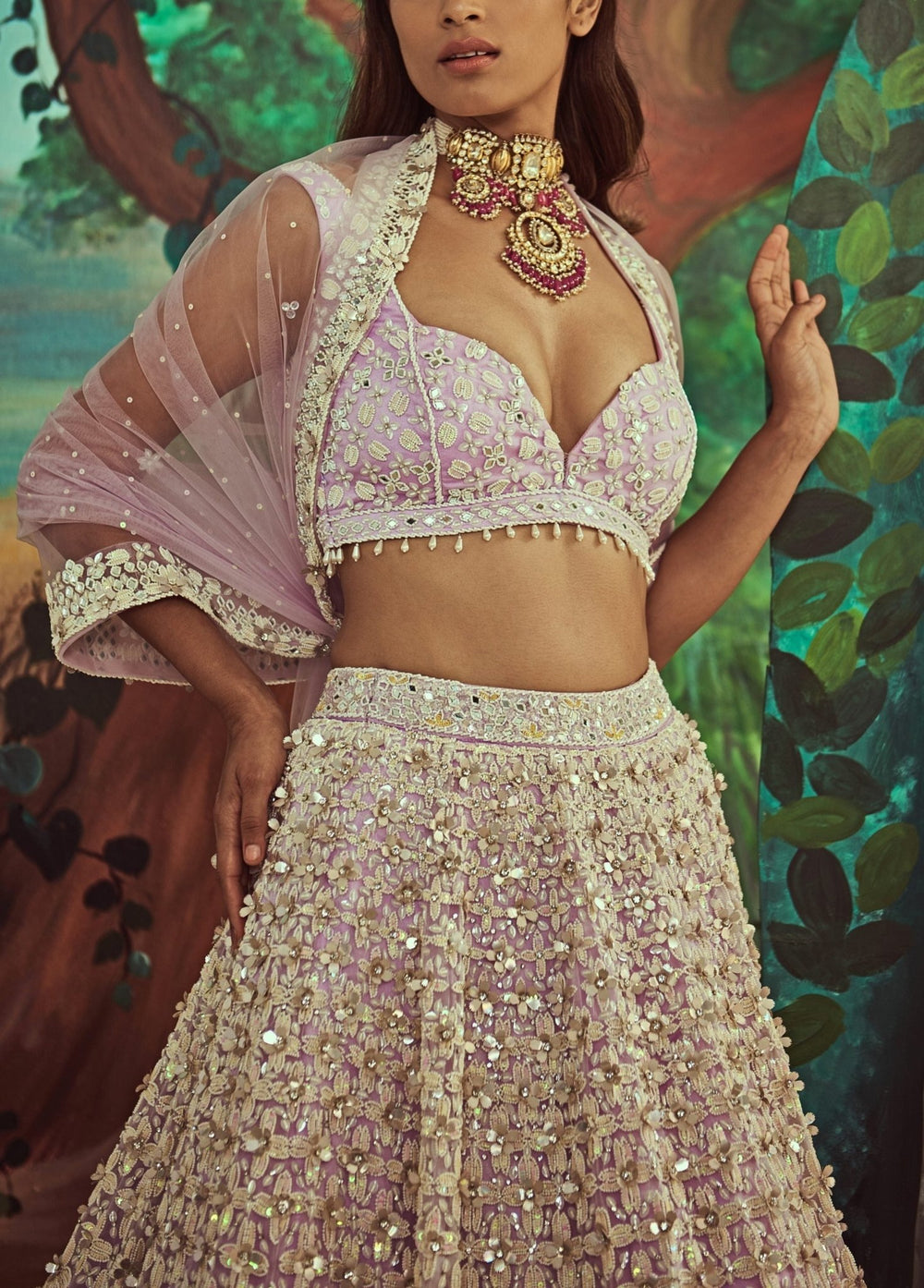 Lilac Pearl Lehenga Set Angad Singh - Fabilicious Fashion