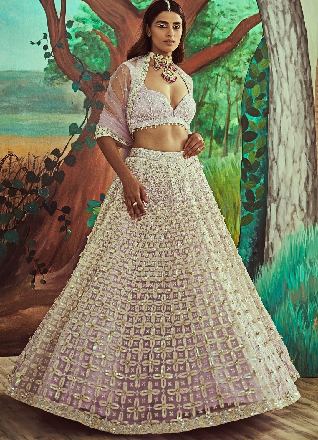 Lilac Pearl Lehenga Set Angad Singh - Fabilicious Fashion