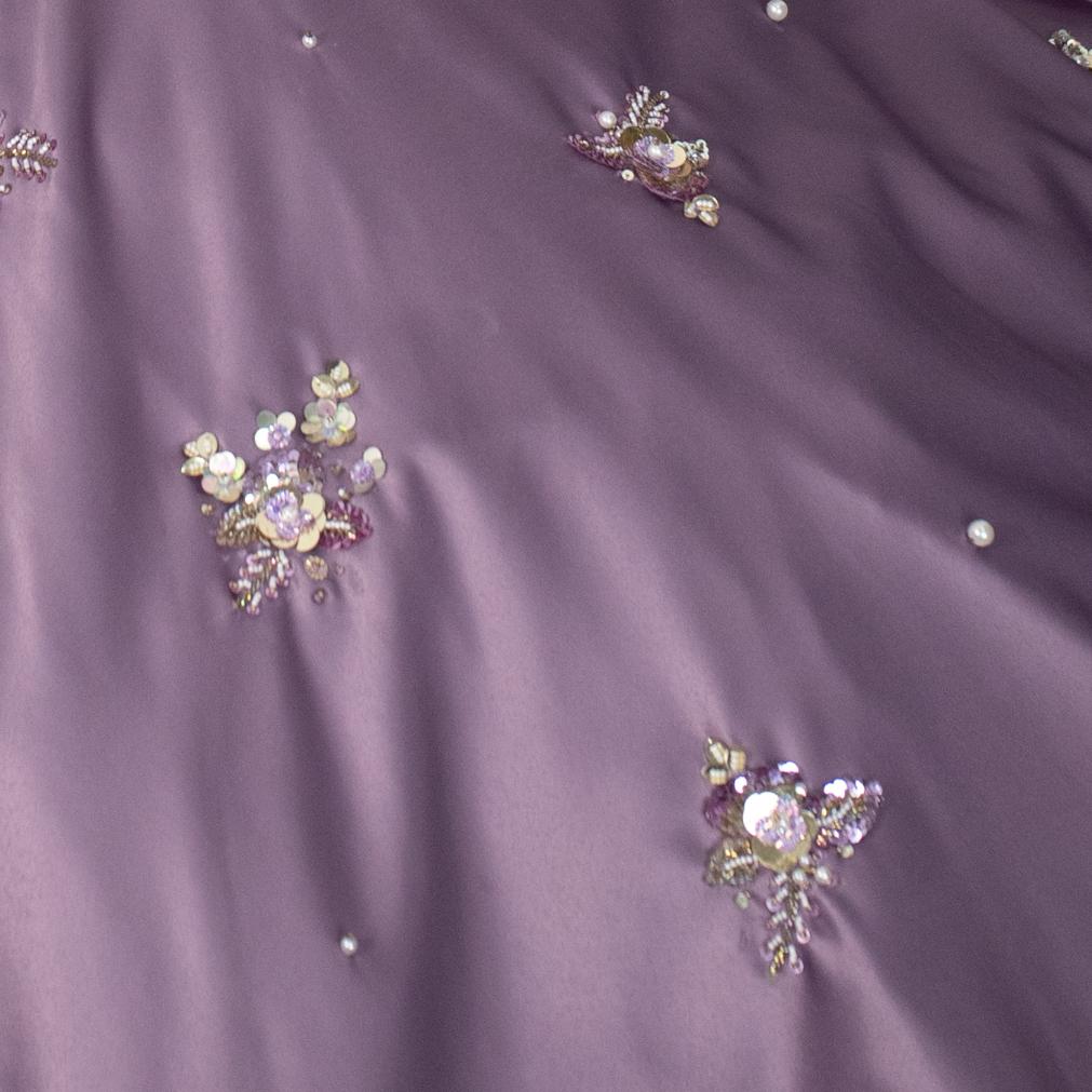 Lilac Satin Floral Lehenga Parul Gandhi - Fabilicious Fashion