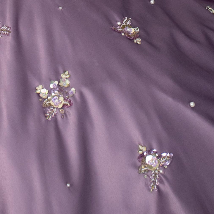 Lilac Satin Floral Lehenga Parul Gandhi - Fabilicious Fashion