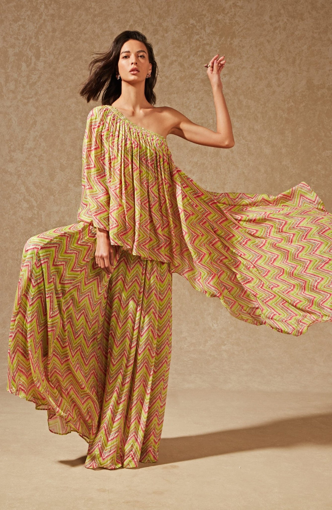 Luca Pant And One Shoulder Top Set Chamee n Palak - Fabilicious Fashion