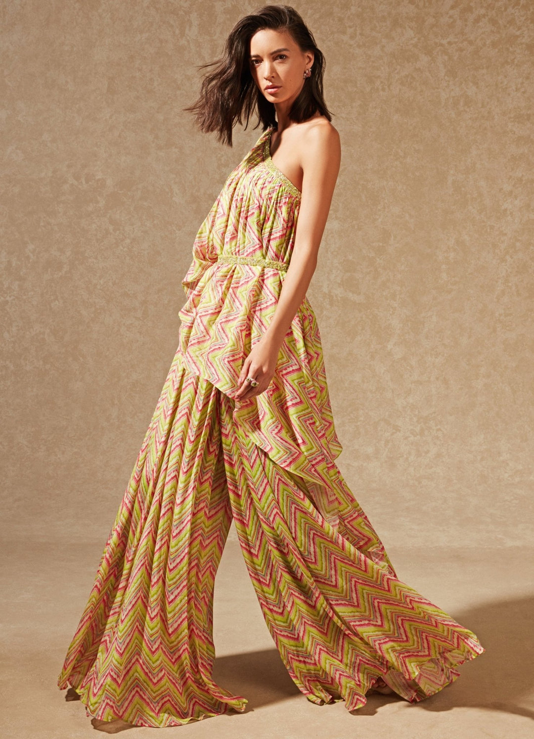 Luca Pant And One Shoulder Top Set Chamee n Palak - Fabilicious Fashion
