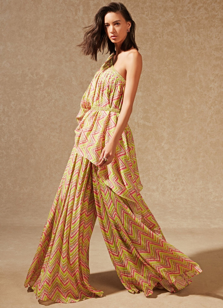 Luca Pant And One Shoulder Top Set Chamee n Palak - Fabilicious Fashion