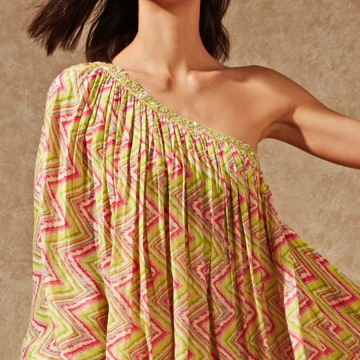 Luca Pant And One Shoulder Top Set Chamee n Palak - Fabilicious Fashion