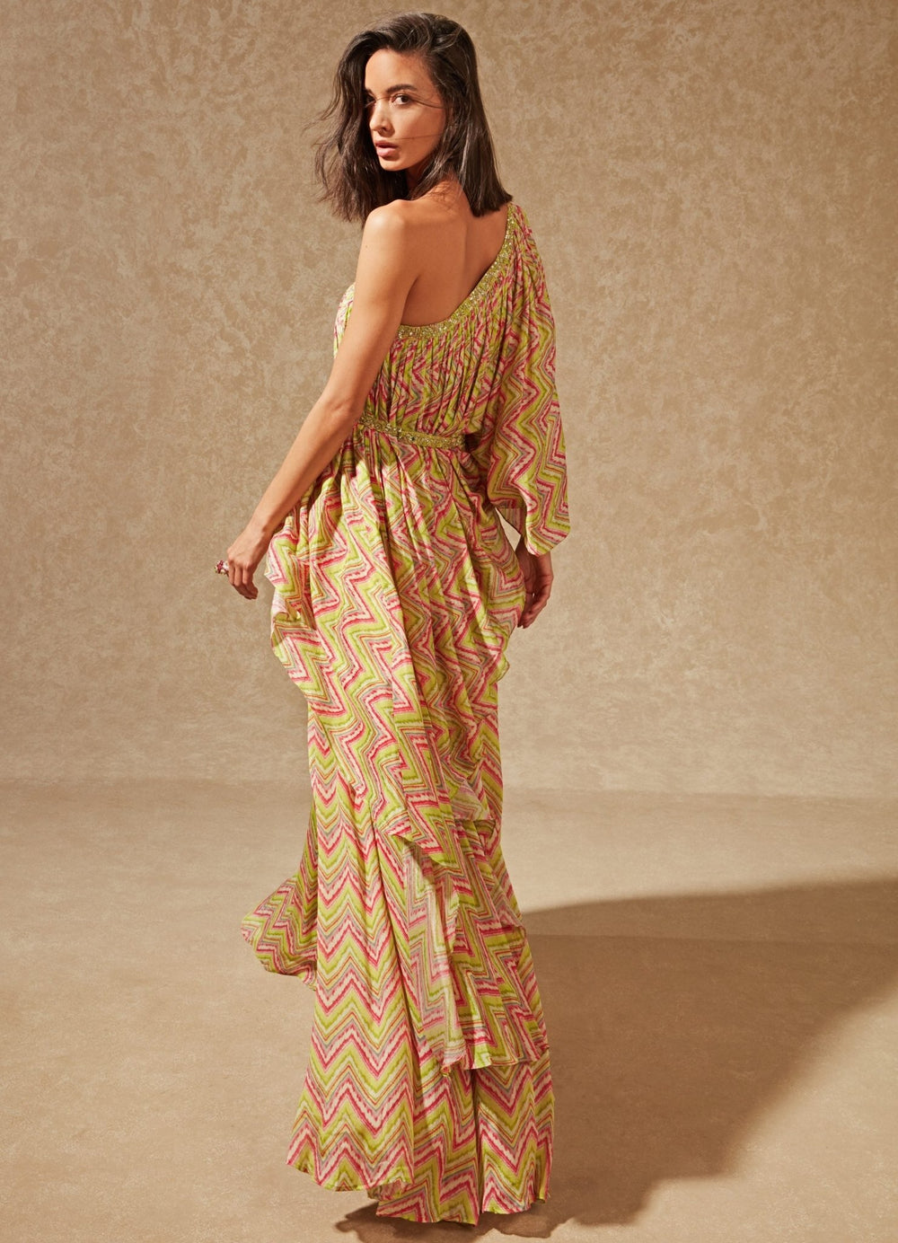 Luca Pant And One Shoulder Top Set Chamee n Palak - Fabilicious Fashion