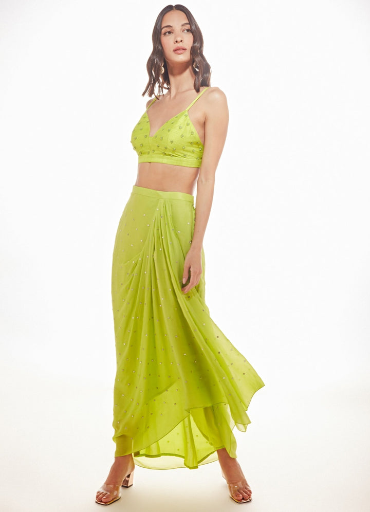 Madison Lime Green Jacket Set Chamee n Palak - Fabilicious Fashion