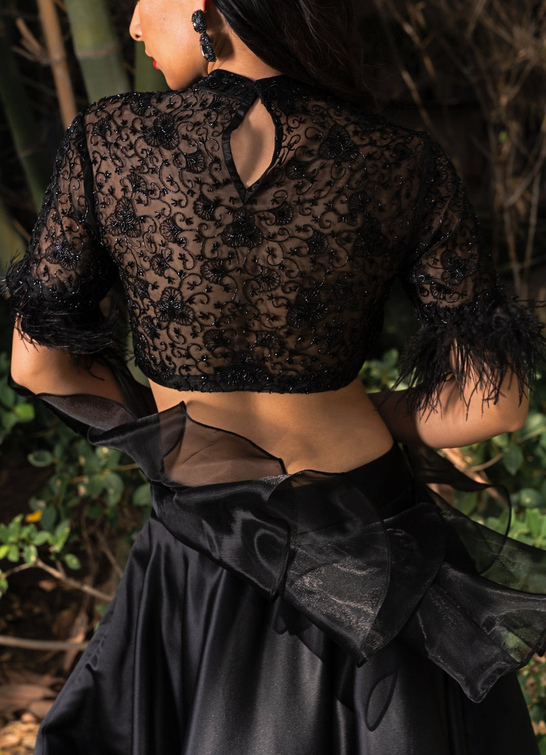 Maheem Black Satin Lehenga Rashika Sharma - Fabilicious Fashion