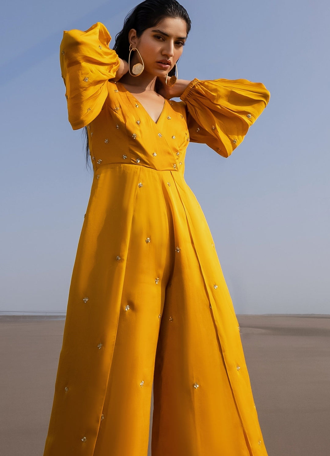Yellow jumpsuit mango new arrivals