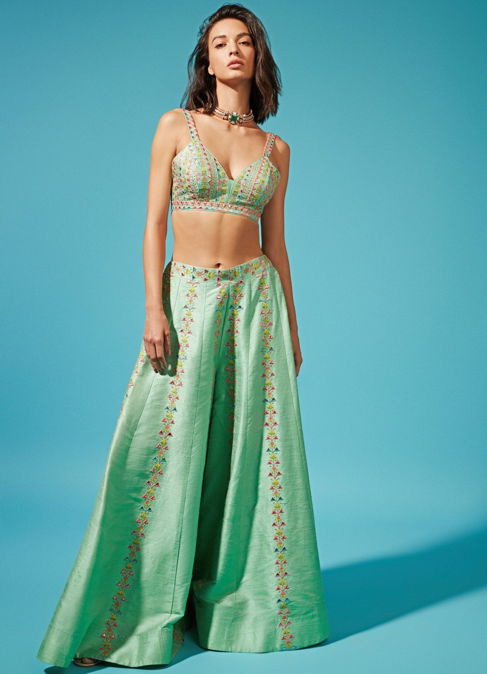 Maria Pant Set Chamee n Palak - Fabilicious Fashion