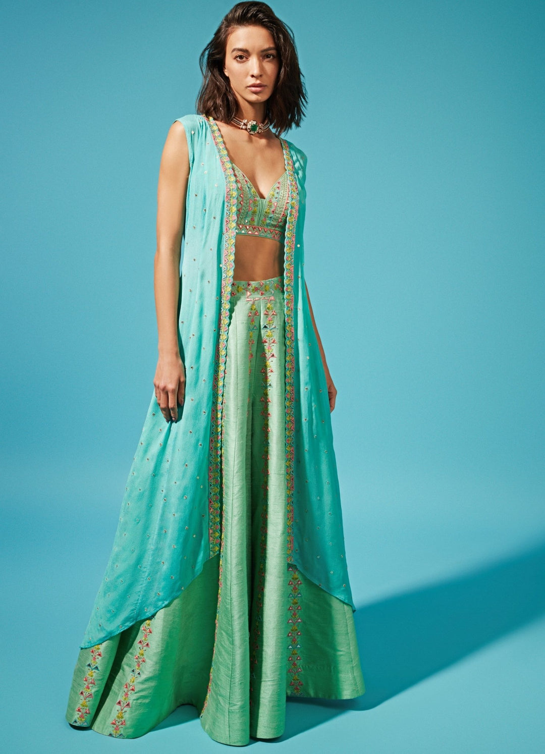 Maria Pant Set Chamee n Palak - Fabilicious Fashion