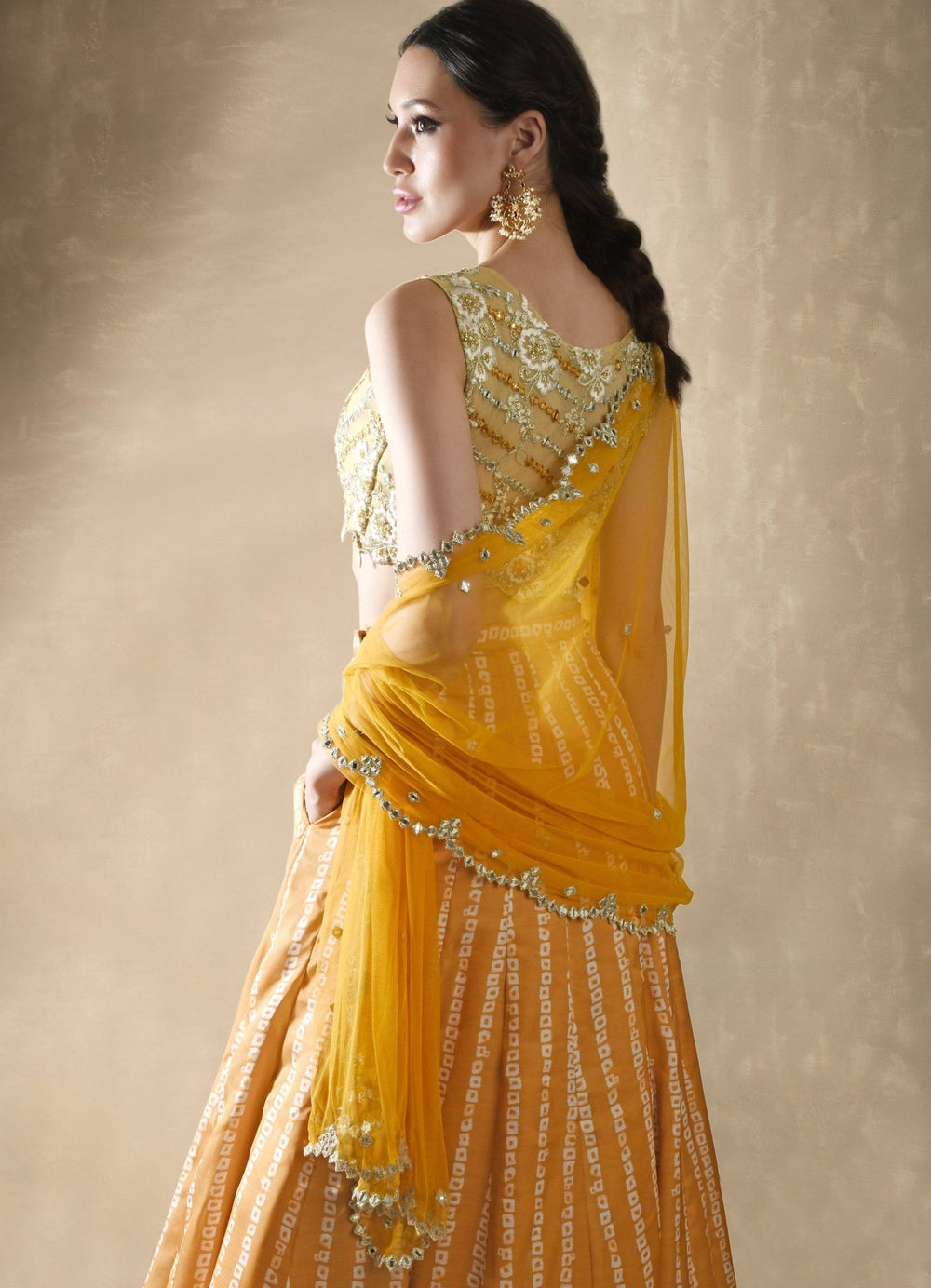Marigold Bandhani Lehenga Set Renee - Fabilicious Fashion