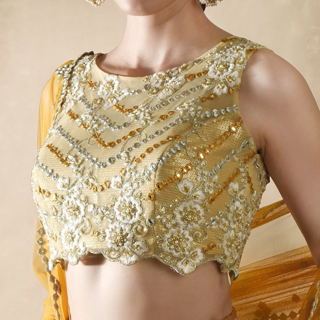 Marigold Bandhani Lehenga Set Renee - Fabilicious Fashion
