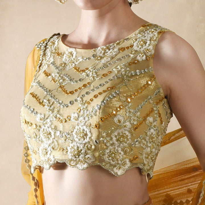 Marigold Bandhani Lehenga Set Renee - Fabilicious Fashion