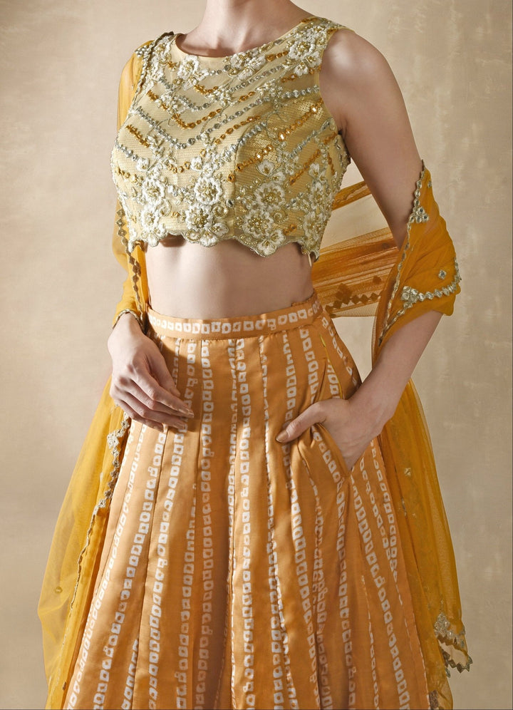 Marigold Bandhani Lehenga Set Renee - Fabilicious Fashion