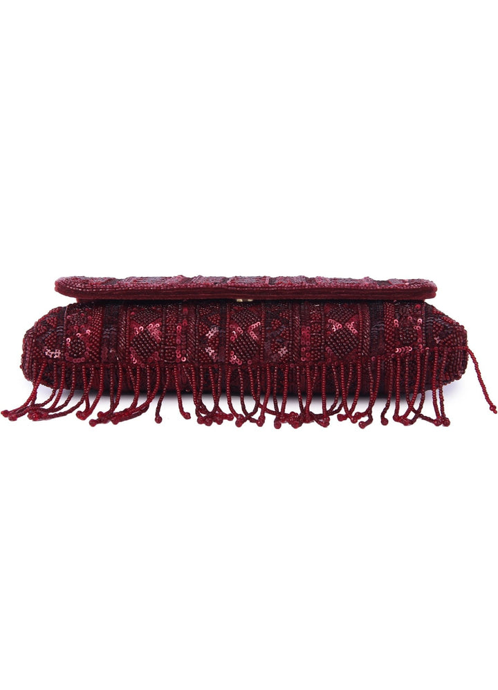 Maroon Mahira Clutch The Purple Sack - Fabilicious Fashion