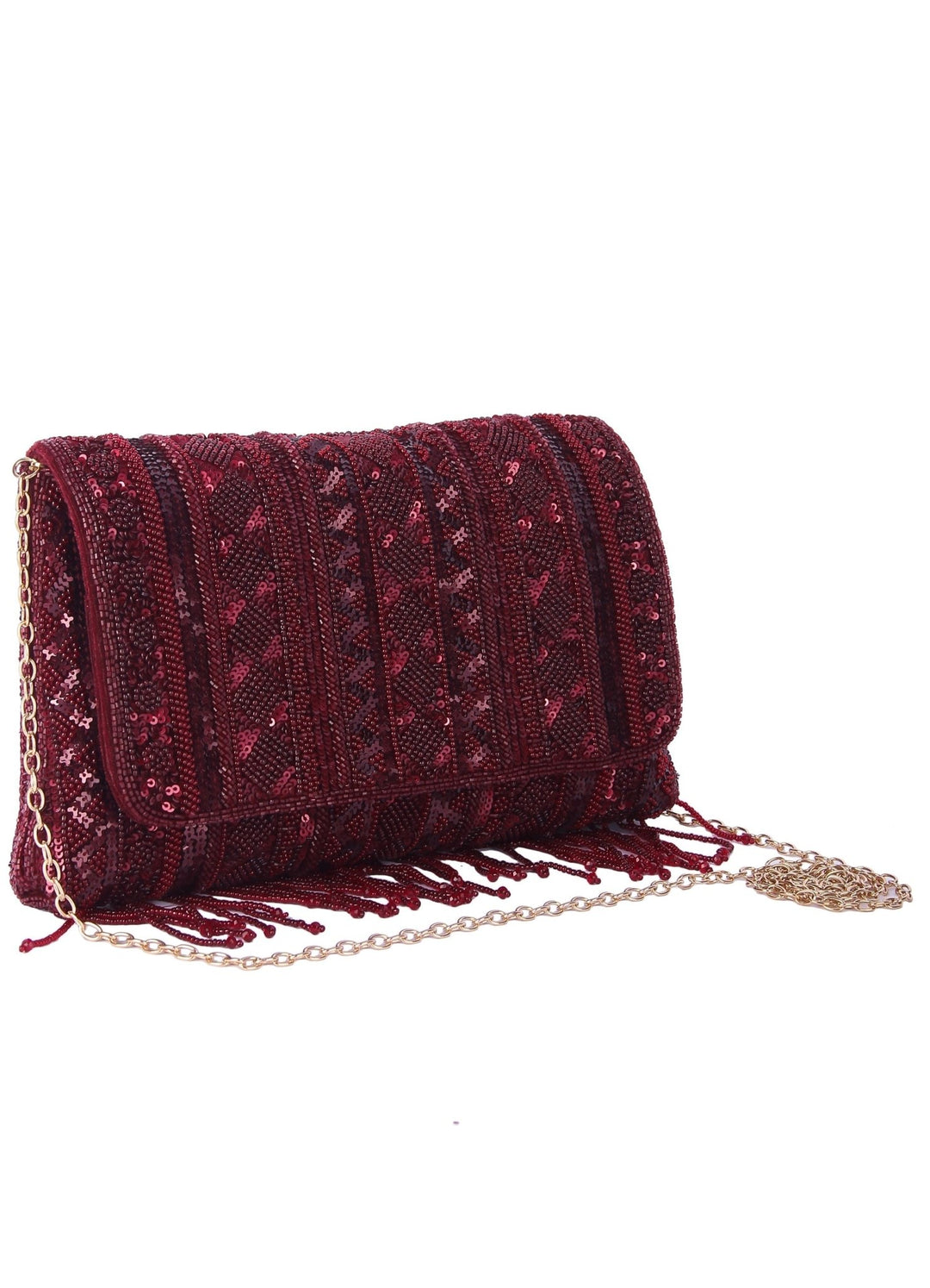 Maroon Mahira Clutch The Purple Sack - Fabilicious Fashion