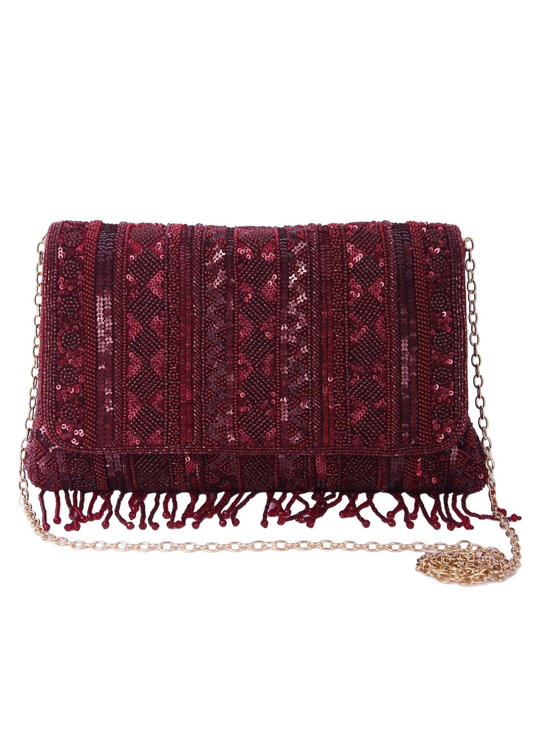 Maroon Mahira Clutch The Purple Sack - Fabilicious Fashion