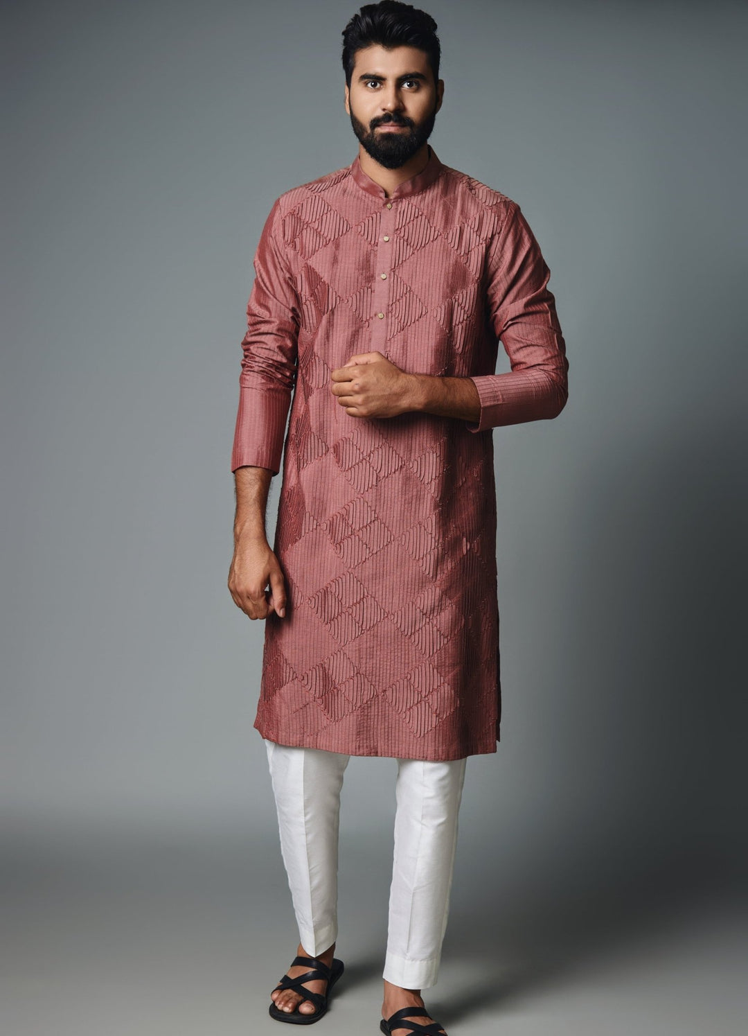 Maroon Pintex Kurta Set Chatenya Mittal - Fabilicious Fashion