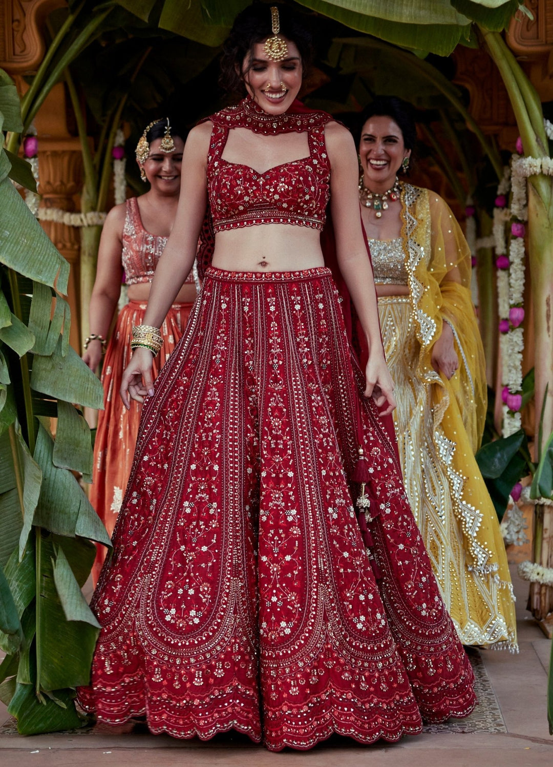 Maroon Red Embroidered Lehenga Set Chamee and Palak - Fabilicious Fashion