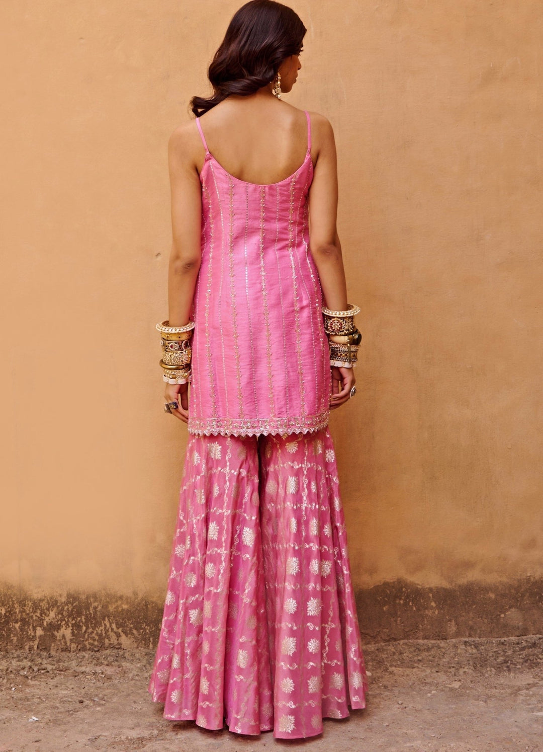 Mauve Pink Palazzo Embroidered Set Chamee n Palak - Fabilicious Fashion
