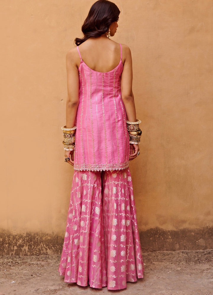 Mauve Pink Palazzo Embroidered Set Chamee n Palak - Fabilicious Fashion