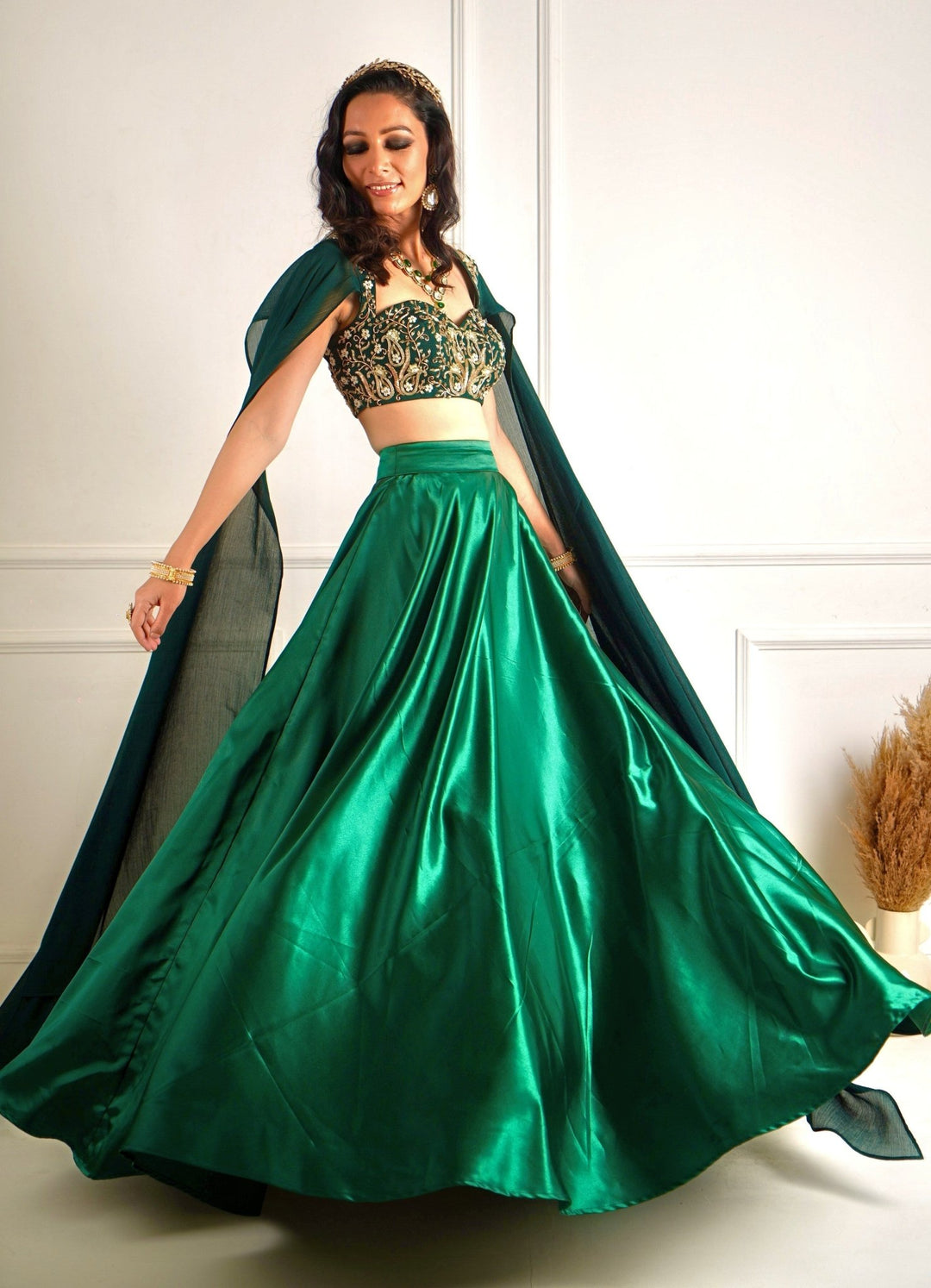 Meera Emerald Green Lehenga Set Rashika Sharma - Fabilicious Fashion