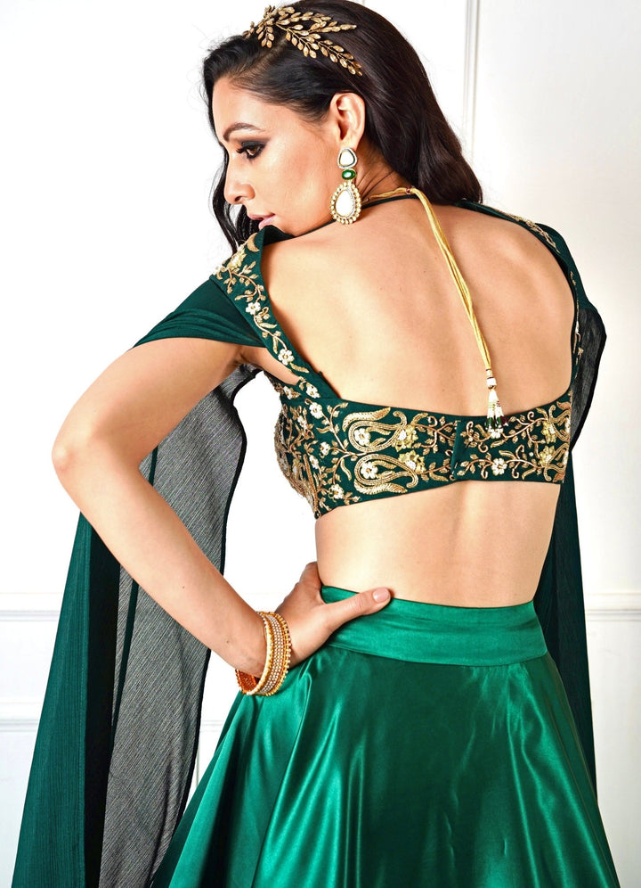 Meera Emerald Green Lehenga Set Rashika Sharma - Fabilicious Fashion