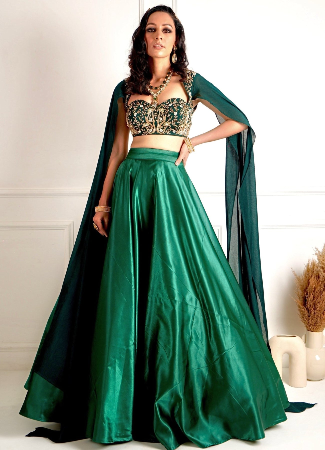 Emerald green lengha clearance