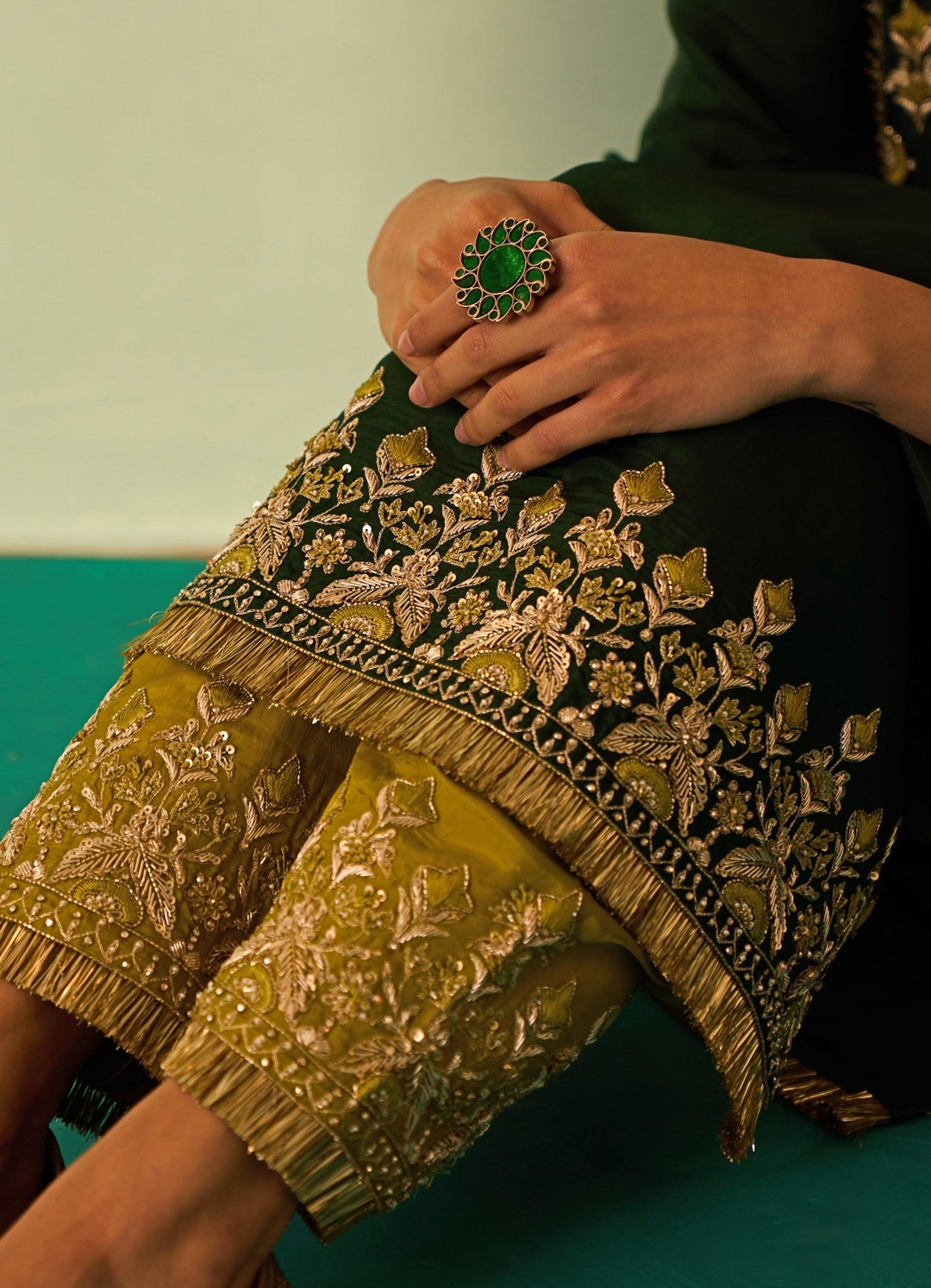 Mehendi Green Silk Kurta Set Angad Singh - Fabilicious Fashion