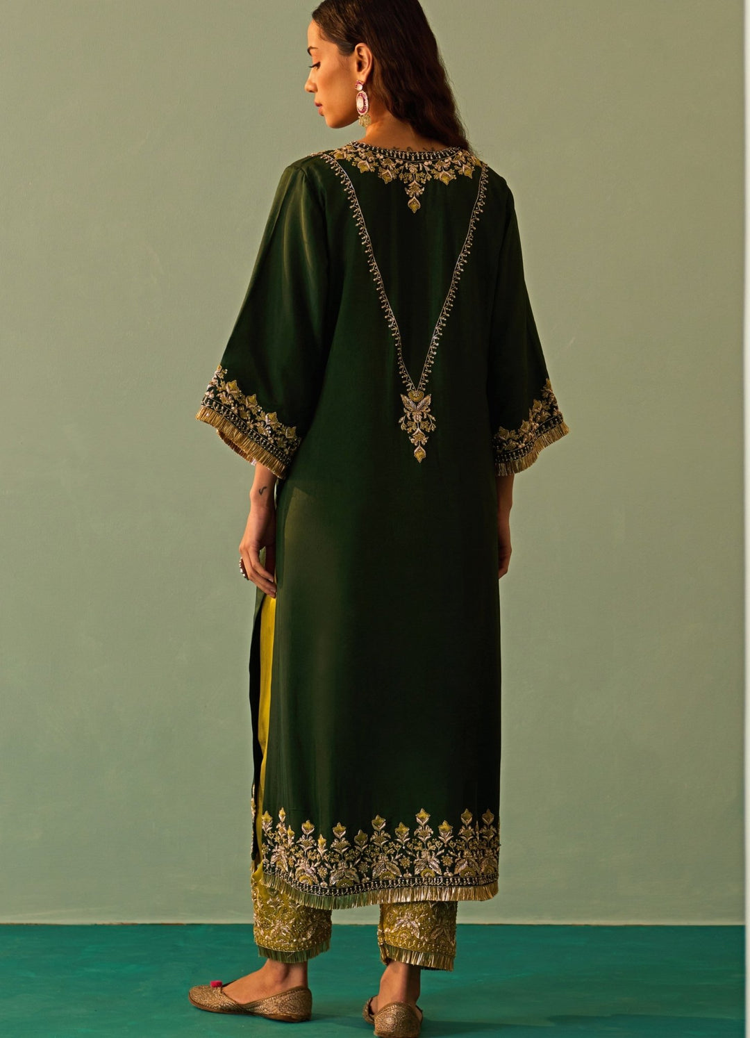 Mehendi Green Silk Kurta Set Angad Singh - Fabilicious Fashion