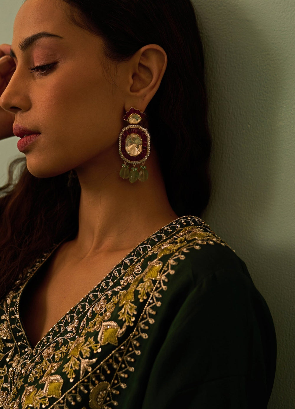 Mehendi Green Silk Kurta Set Angad Singh - Fabilicious Fashion
