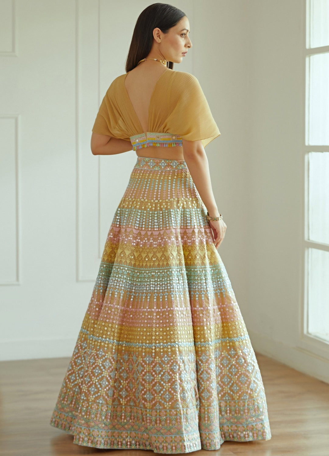 Meher Multi Coloured Organza Lehenga Set Studio Iris - Fabilicious Fashion