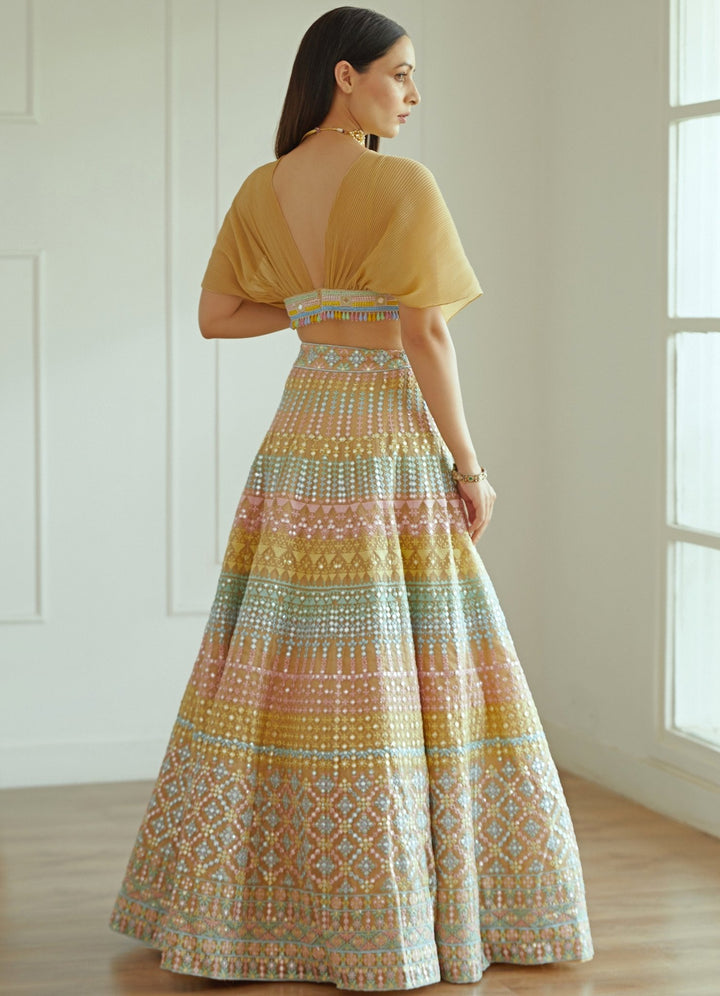 Meher Multi Coloured Organza Lehenga Set Studio Iris - Fabilicious Fashion