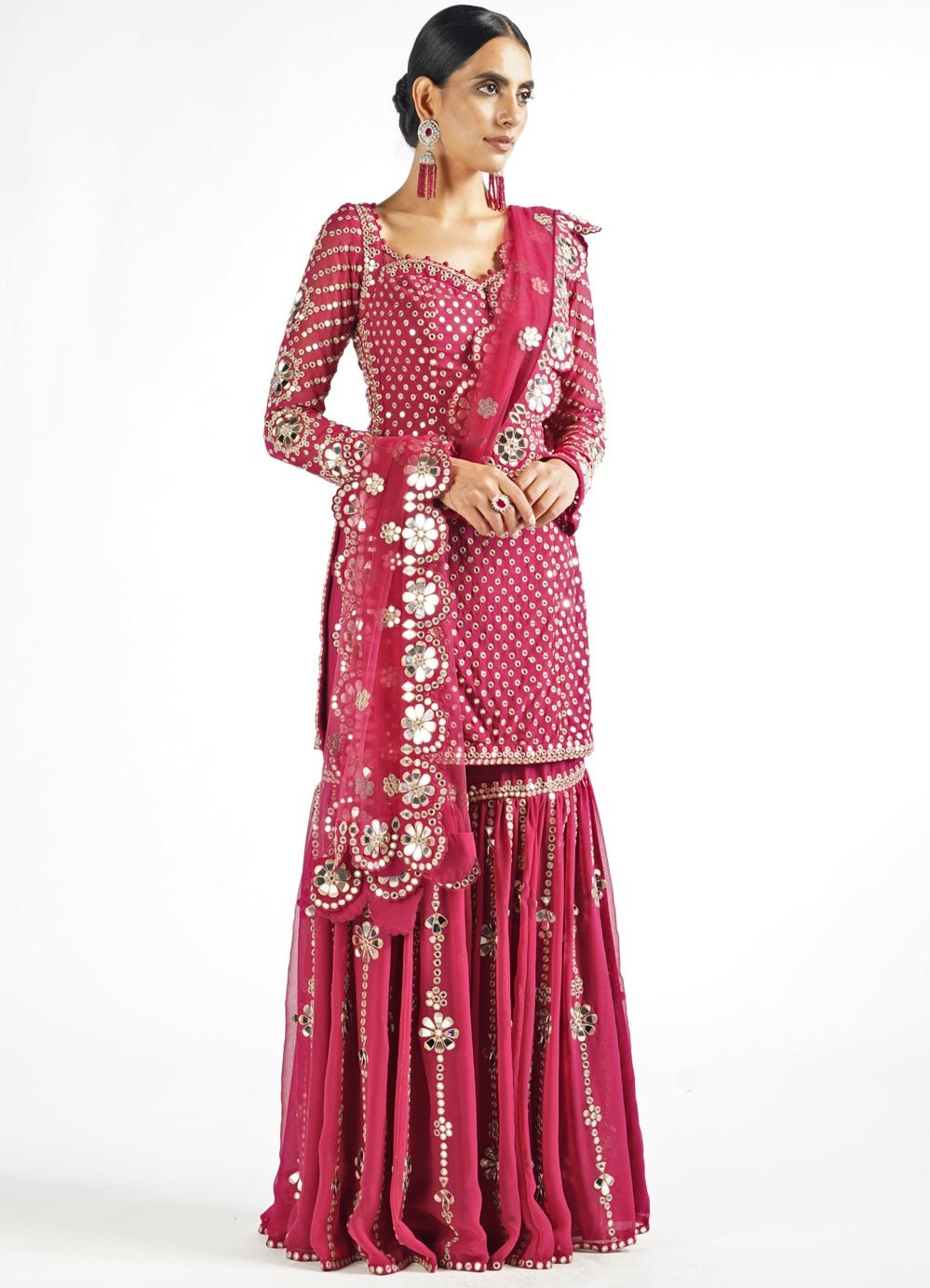 Mellow Wine Sharara Set Vvani by Vani Vats - Fabilicious Fashion