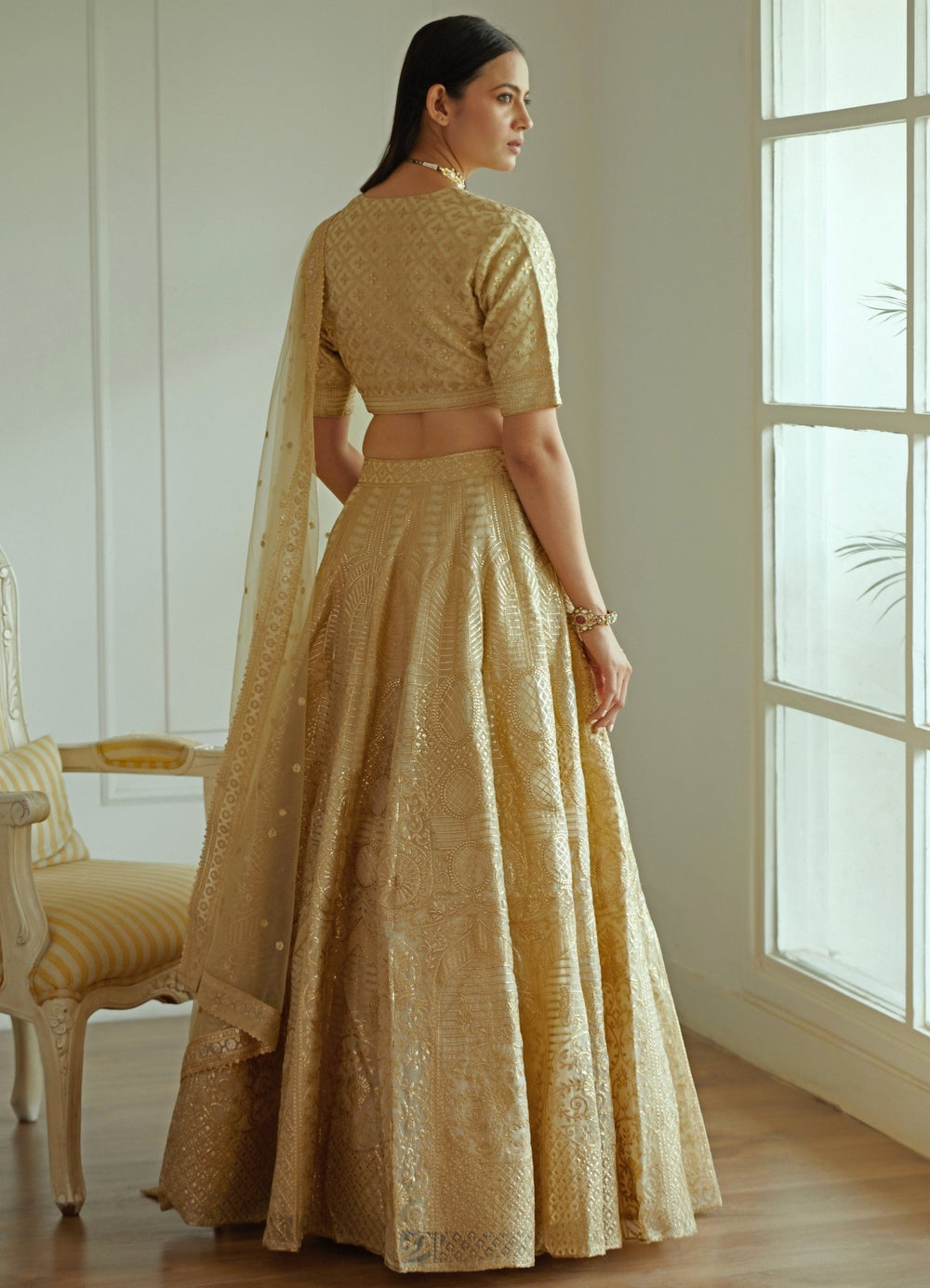 Melora Golden Lehenga Set Studio Iris - Fabilicious Fashion