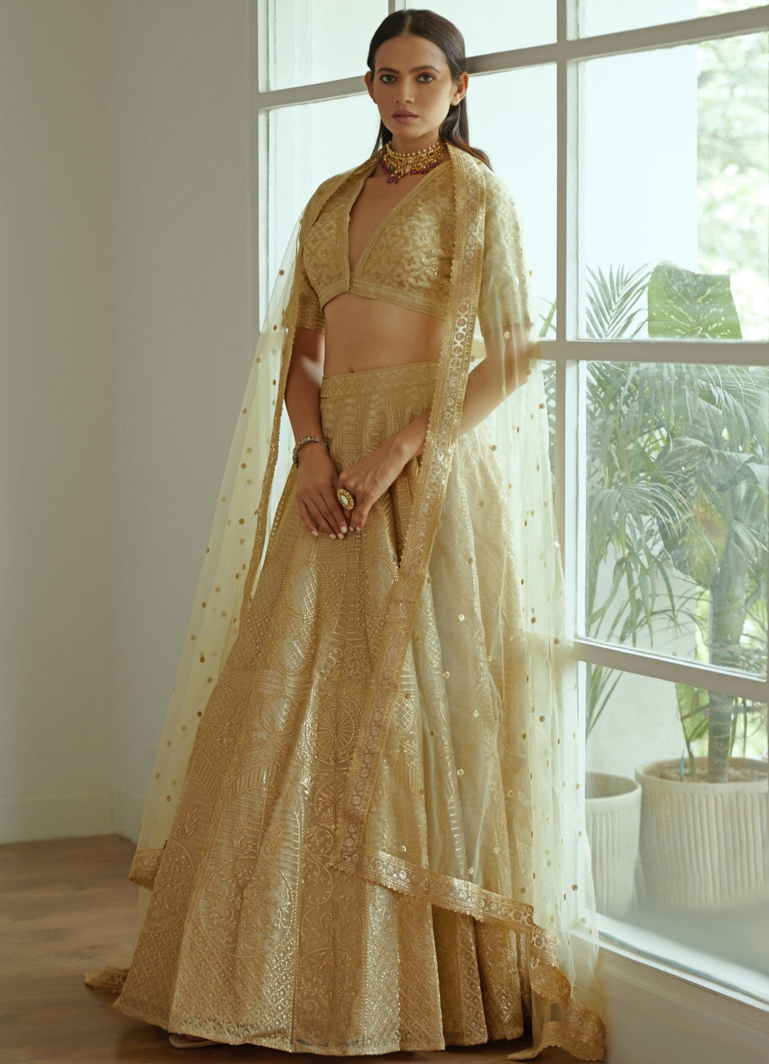Melora Golden Lehenga Set Studio Iris - Fabilicious Fashion