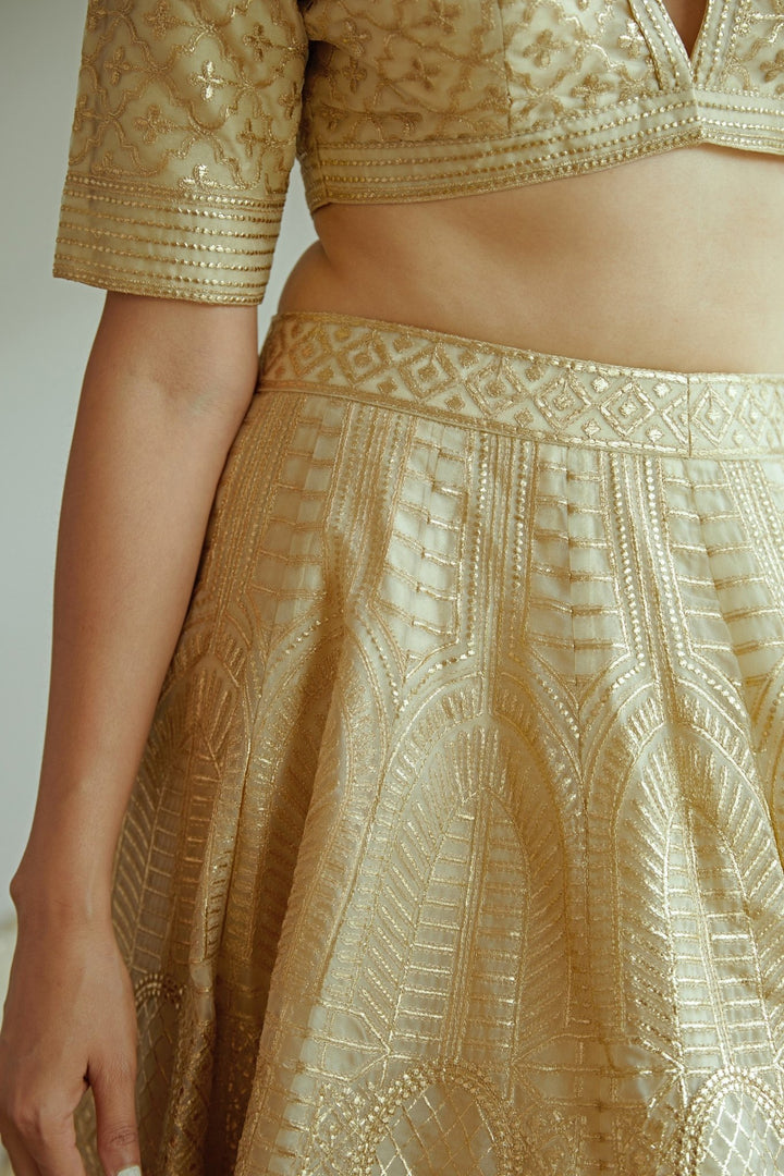 Melora Golden Lehenga Set Studio Iris - Fabilicious Fashion