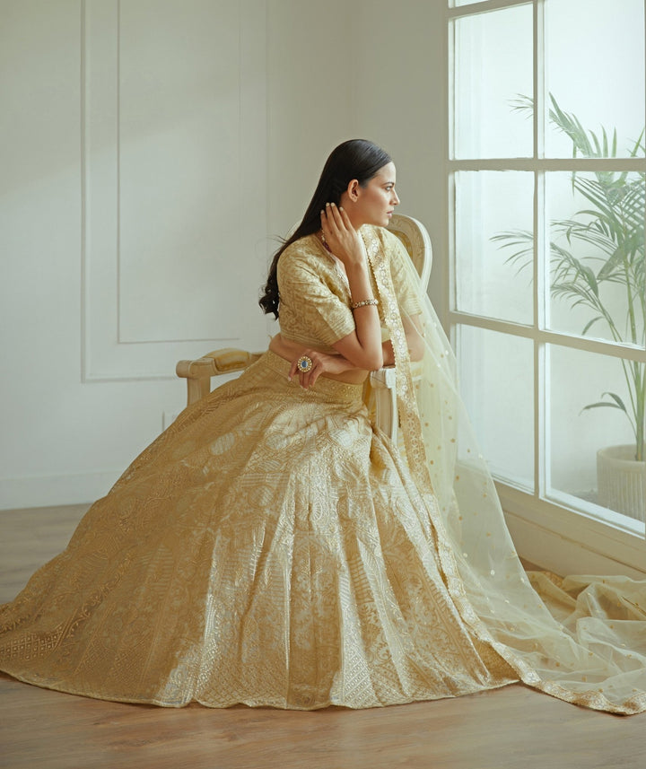 Melora Golden Lehenga Set Studio Iris - Fabilicious Fashion