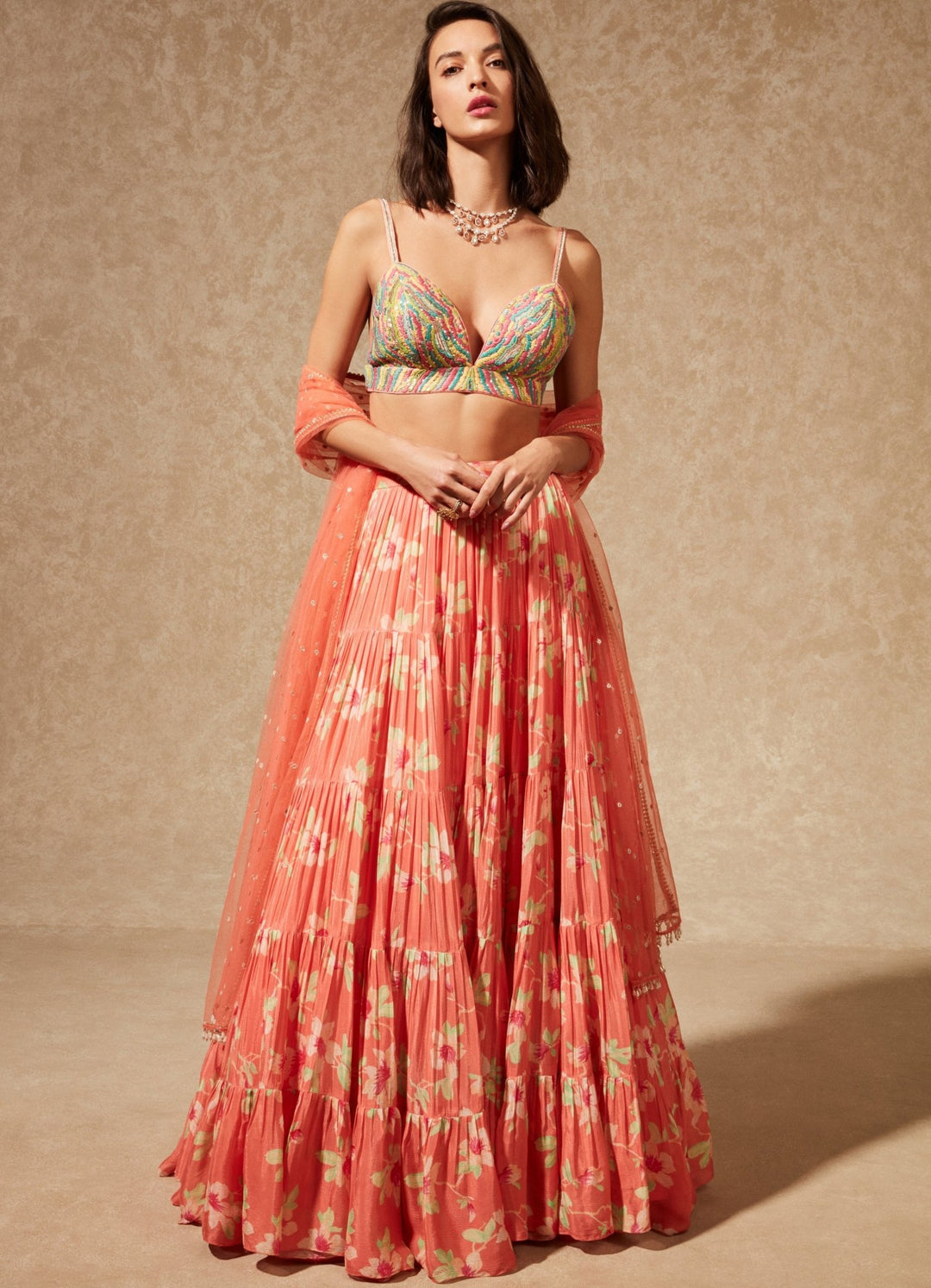 Meraki Coral Lehenga Set Chamee n Palak - Fabilicious Fashion