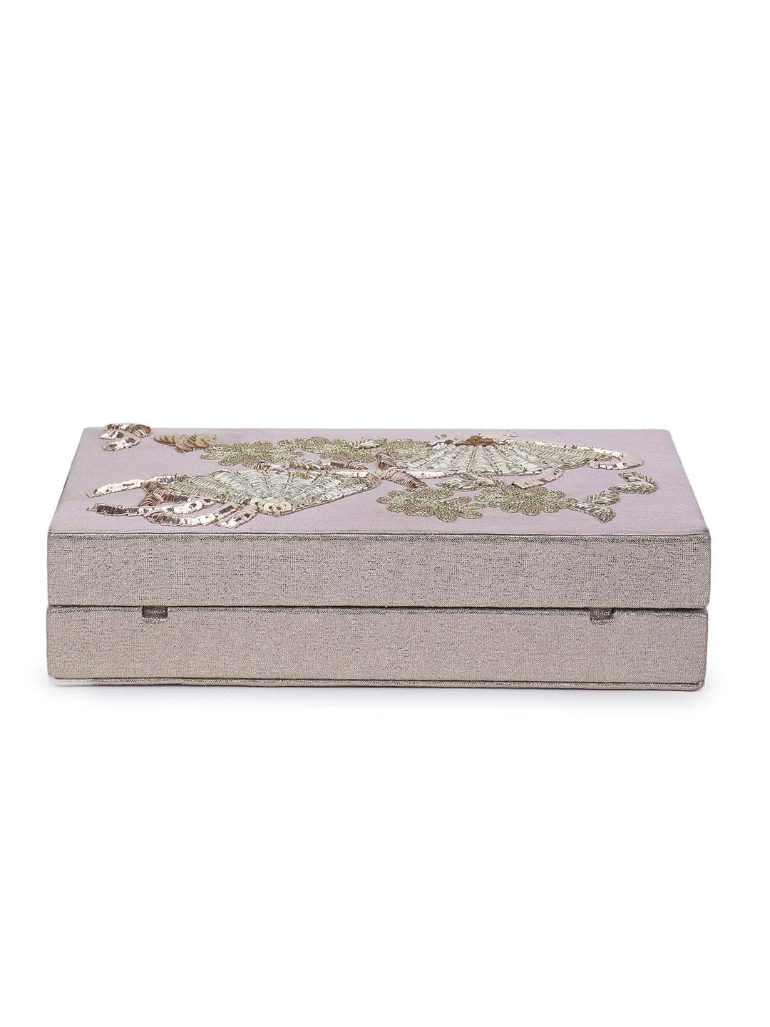 Metallic Pink Box Clutch The Purple Sack - Fabilicious Fashion