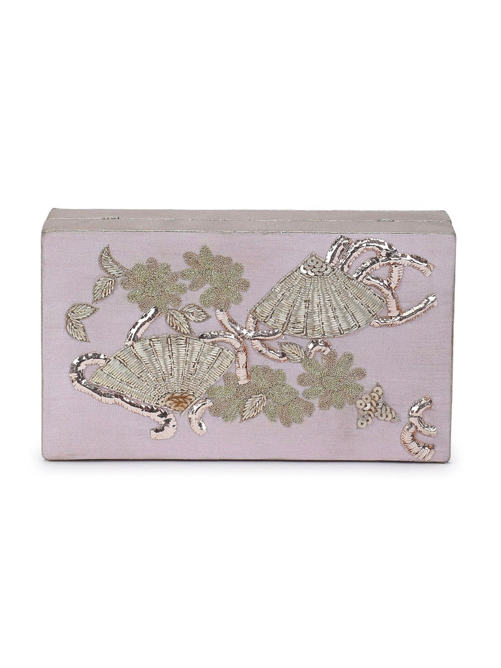 Metallic Pink Box Clutch The Purple Sack - Fabilicious Fashion