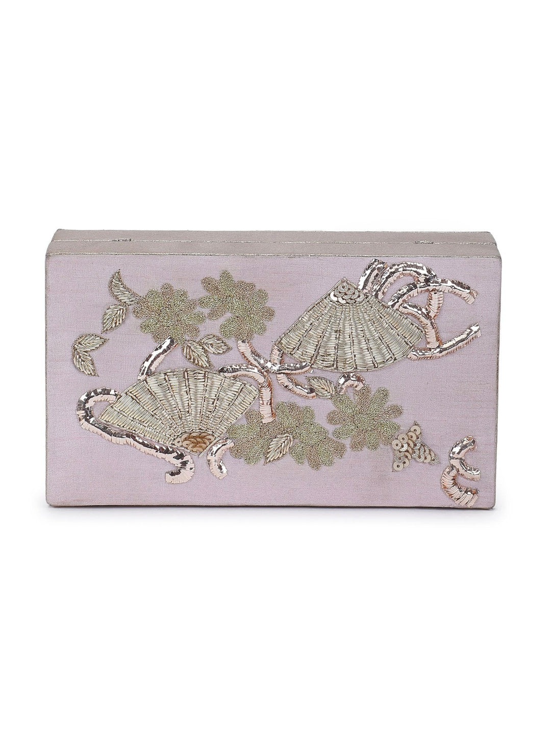 Metallic Pink Box Clutch The Purple Sack - Fabilicious Fashion