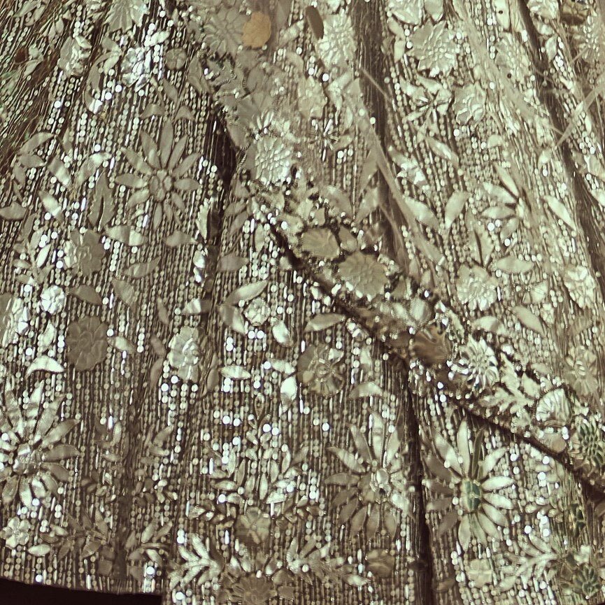 Metallic Silver Sequins & Crystal Lehenga Set Angad Singh - Fabilicious Fashion