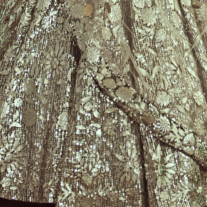 Metallic Silver Sequins & Crystal Lehenga Set Angad Singh - Fabilicious Fashion